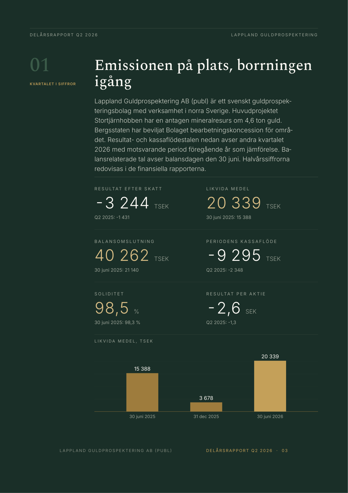 Page from the published Q2 report