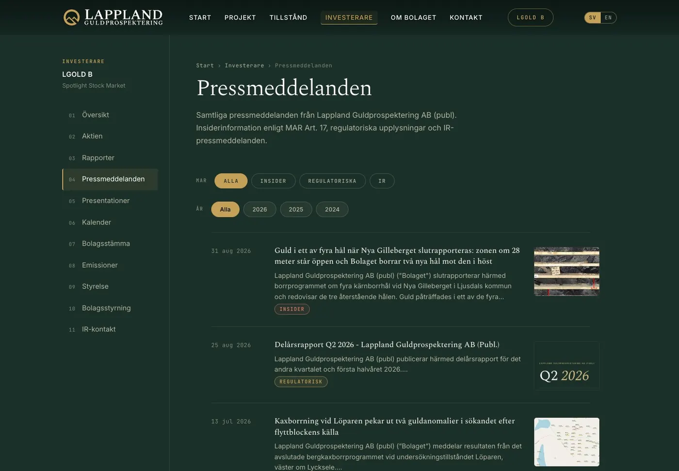 Pressmeddelanden